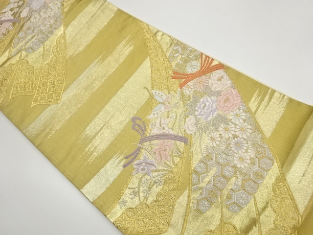 JAPANESE FUKURO OBI / WOVEN FLOWERS